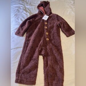 Hanna Anderson RARE Unisex Sherpa Bear Onesie Jacket/Coat NEW NWT